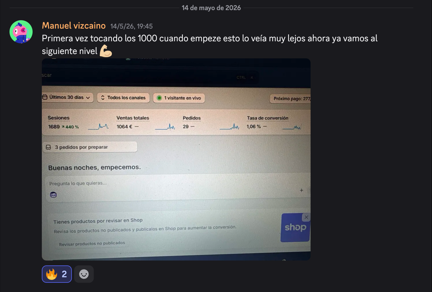 Captura de resultados de Manuel Vizcaino: 1.064 € Primera vez tocando los 1.000